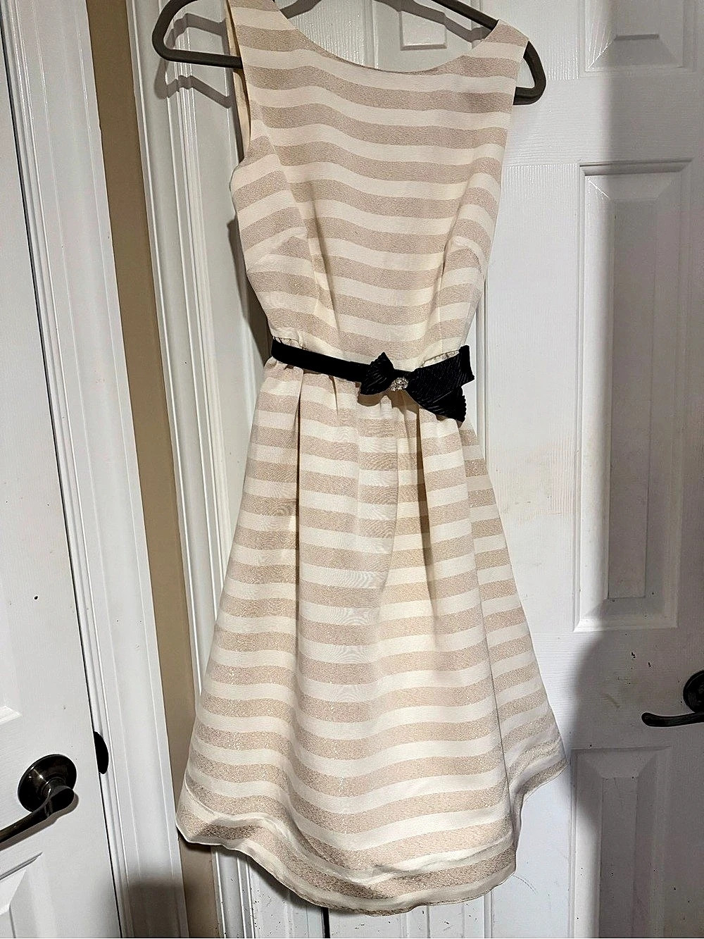 Lilly Pulitzer Eryn Dress Striped Mini Dress in White & Beige Size 8 NWT